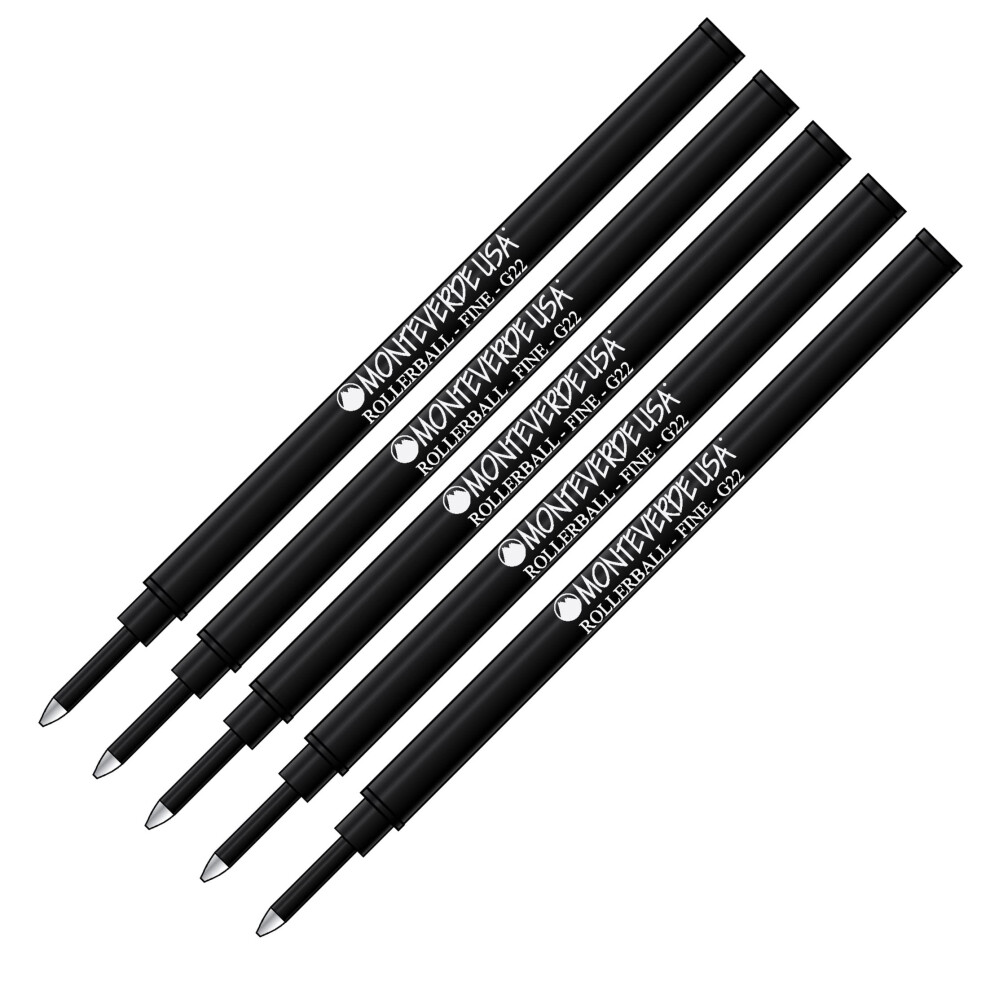 5 Pack Monteverde G22 Rollerball Pen Refills Compatible With Schmidt 8