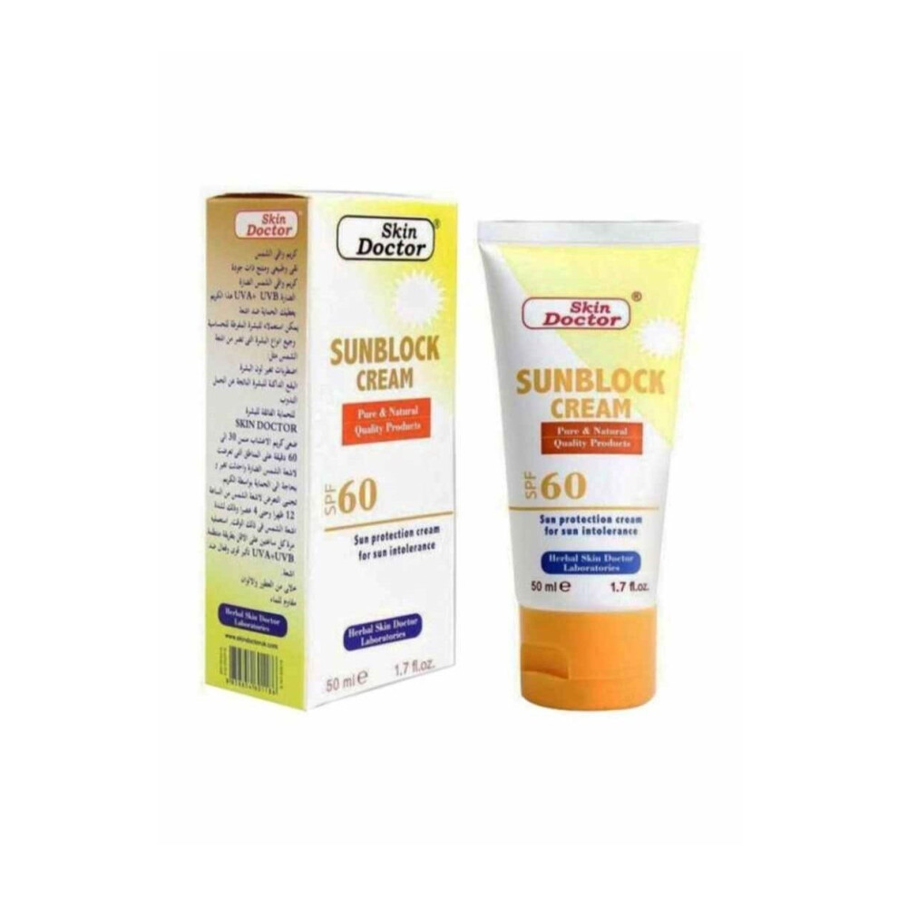 Cream Skin Doctor Sunblock Spf 60 Your Go-To High Protection Sunscreen, Uv Shield & Defense Against Sun Damage 50Ml