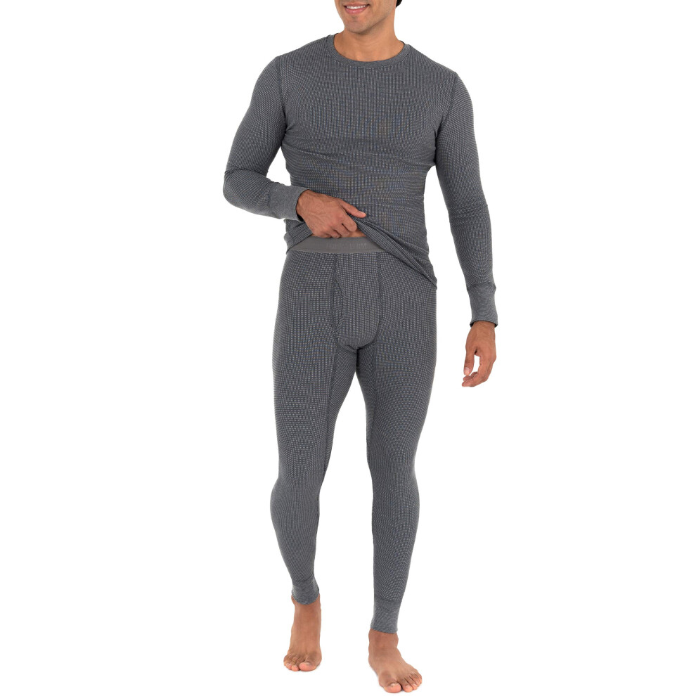 Fruit of the Loom Men's Recycled Waffle Thermal Underwear Set (Top and