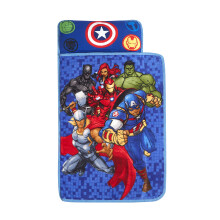 Idea Nuova Marvel Avengers Super Soft Toddler Quilted Nap Mat with Bui