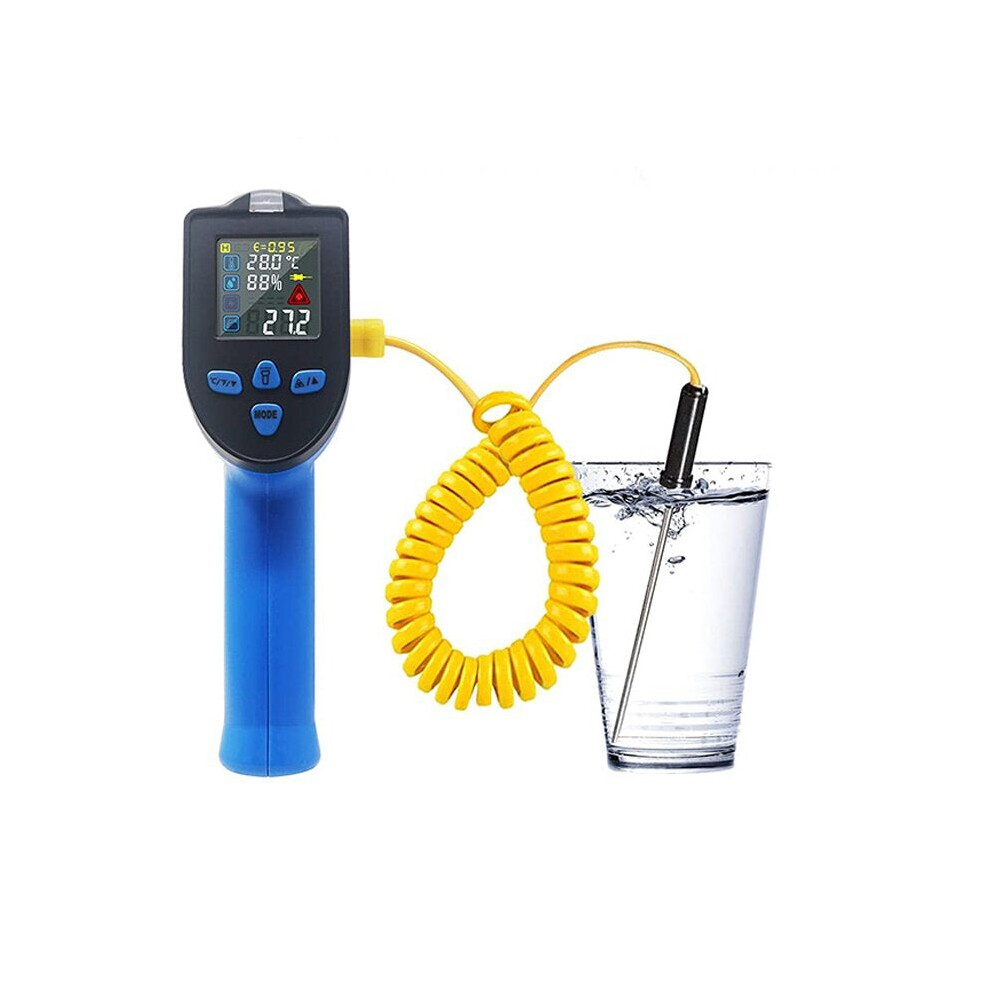 -50~500 Dual Laser Non Contact Digital Infrared Thermometer Industrial Temperature Measuring Tool with K Type Thermocouple Probe