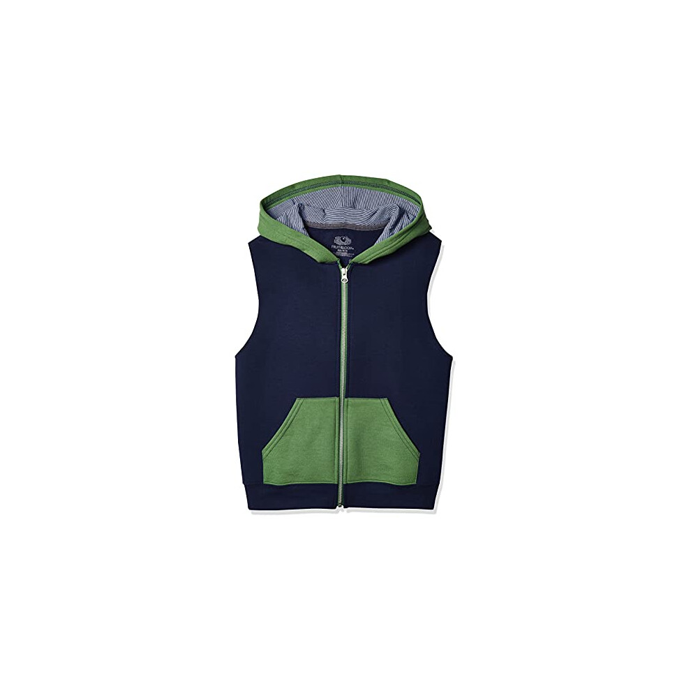 Fruit of the Loom Boys' Fleece Full Zip Sleeveless Vest  GHOST NAVY/GA