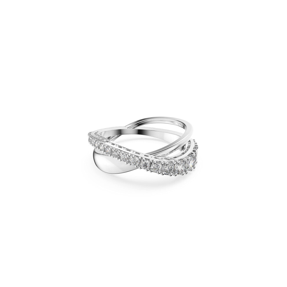 Swarovski Womens Twist Rows Ring  White crystal Stones in a Spiral Des