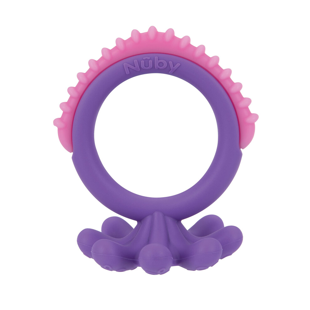 Nuby Geo Zoos Massaging Teether - Baby Teething Toy - Soft BPA-Free Ea