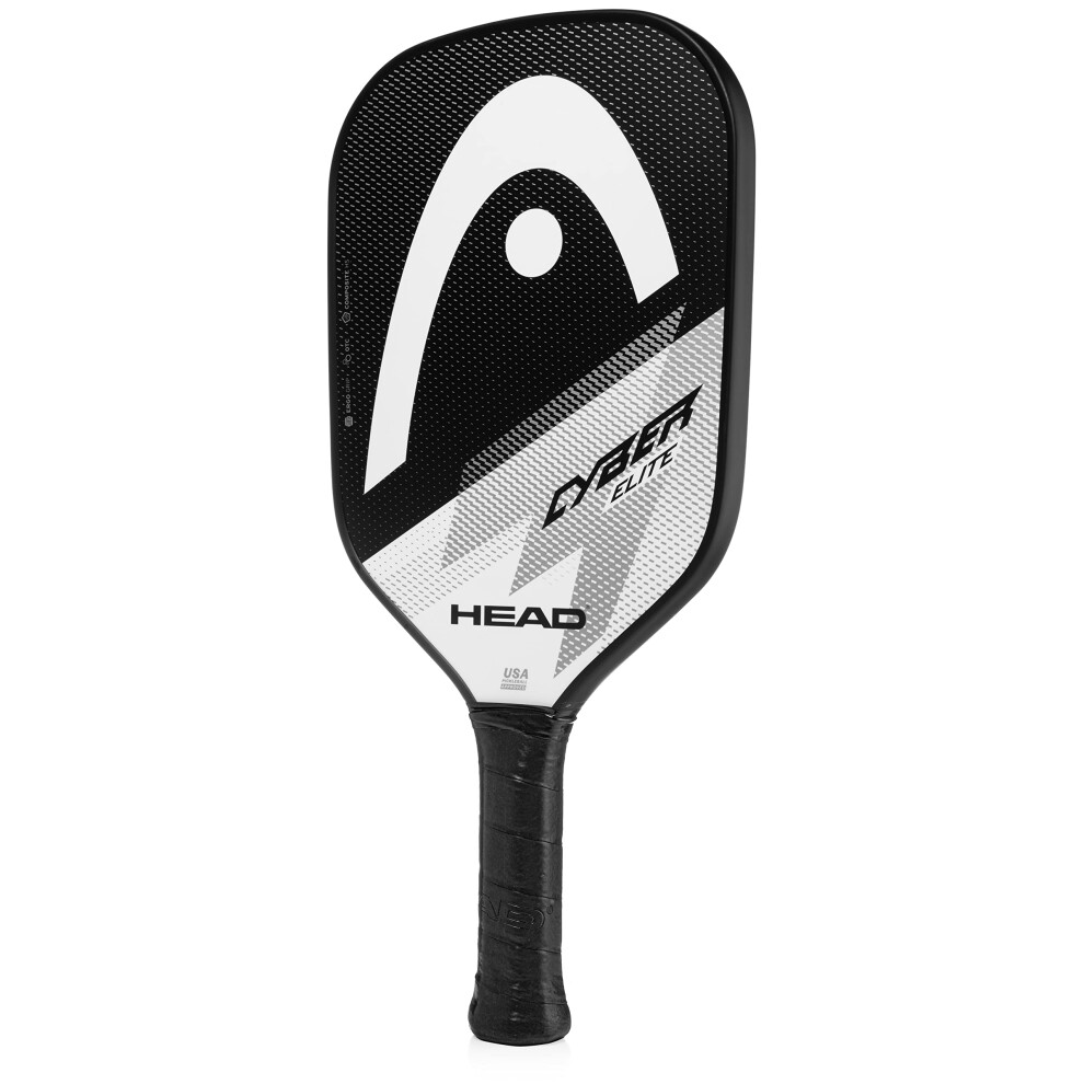 HEAD Cyber Elite Pickleball Paddle  Fiberglass Surface  Black/White Co