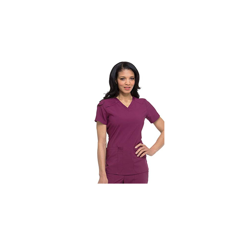 Dickies EDS Essentials Scrubs  V-Neck Womens Tops with Four-Way Stretc