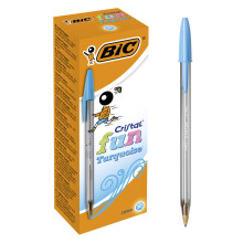 BIC Cristal Fun Kugelschreiber, breite Spitze (1,6 m), Box mit 20 Stück, türkisfarben – kräftiges, wischfestes Schreiben