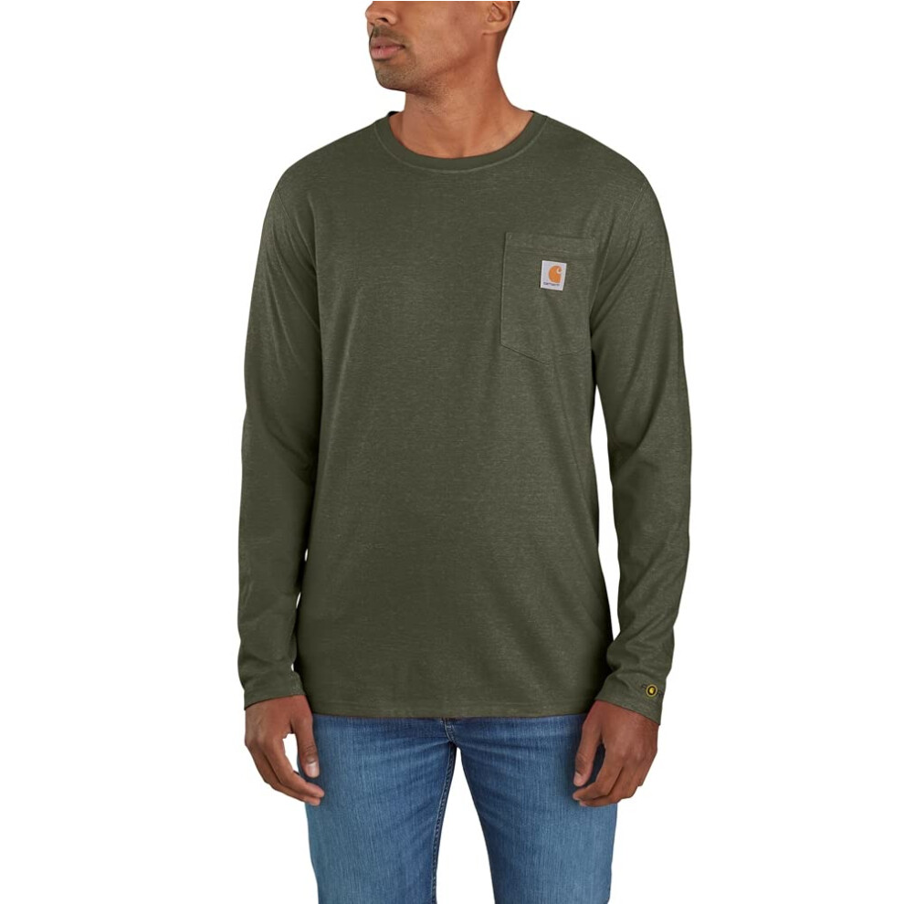 carhartt Mens Big  Tall Force Relaxed Fit Midweight Long-Sleeve Pocket