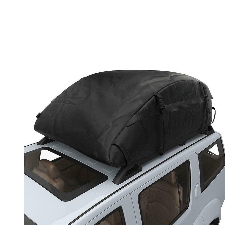 51x39x17" 20 Cubic Car Cargo Roof Bag Waterproof Rooftop Luggage Carrier Black