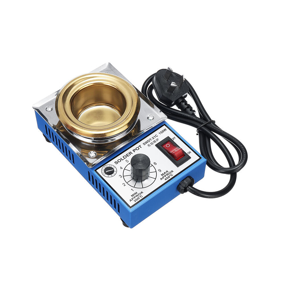 220V 150W Solder Pot Soldering Desoldering Bath Titanium Plate 50mm 200-450