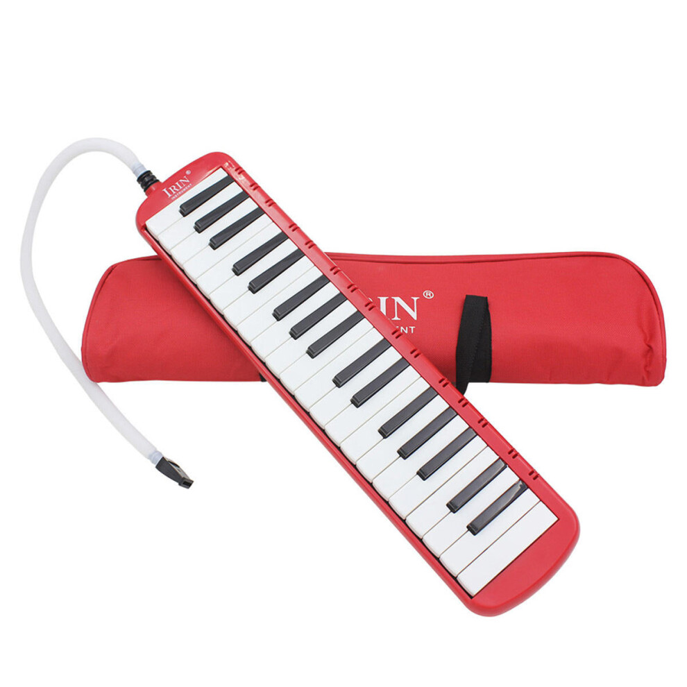 (Red) 37-Key Melodica Harmonica Electronic Keyboard Mouth Organ With Handbag