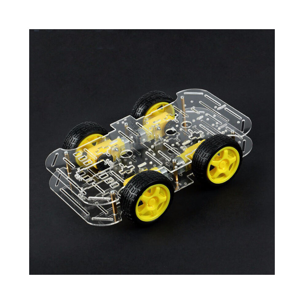 DIY 4WD Smart Robot Car Double-Deck Chassis Kit with Speed Encoder