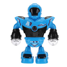 (Blue) Space Police Electric Dancing Robot Children's Toy Christmas Gift
