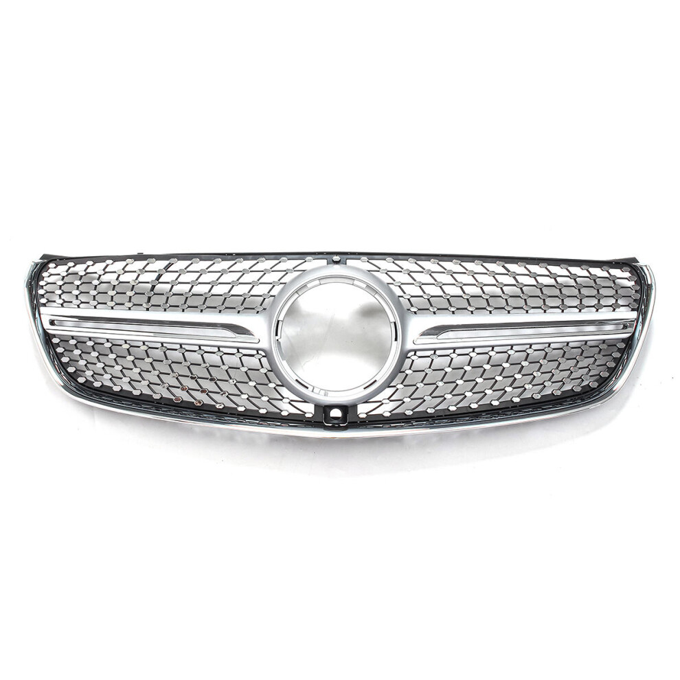Diamond Front Grille Grill For Mercedes-Benz W447 V200 V220 V250 V260 2015-2018 With Camera Silver 4250937559546