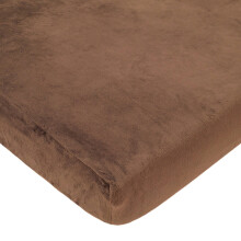 American Baby Company Heavenly Soft Chenille Fitted Mini Crib Sheet 24" x 38", Warm Chenille Sheet, Chocolate