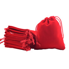 Sansam 25 Stück Rote Samtbeutel für Schmuck, Geschenke, Hochzeitsgeschenke, Partytüten, 4.8x6.0''