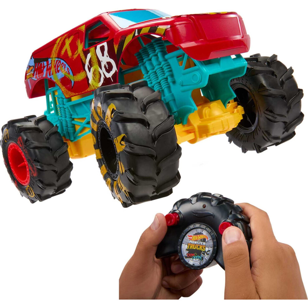 Hot Wheels Rc Monster Trucks Hw Demo Derby in 1:15 Scale  Remote-Contr