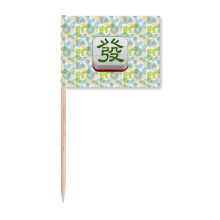 Mahjong Tiles Font Design Chinese Traditional Toothpick Flags Marker Topper Party Decoration