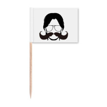 Man Exaggerated Beard Art Deco Fashion Toothpick Flags Marker Topper Party Decoration