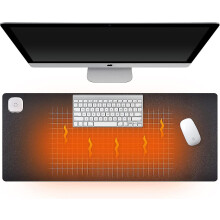 Warm Desk Pad, Pu Large Heated Keyboard Pad, Office Hand Warmer Desk Mat, 3 Speeds Touch Heated Control, 31" X 13" Gaming Mouse Pad, Winter Office Des