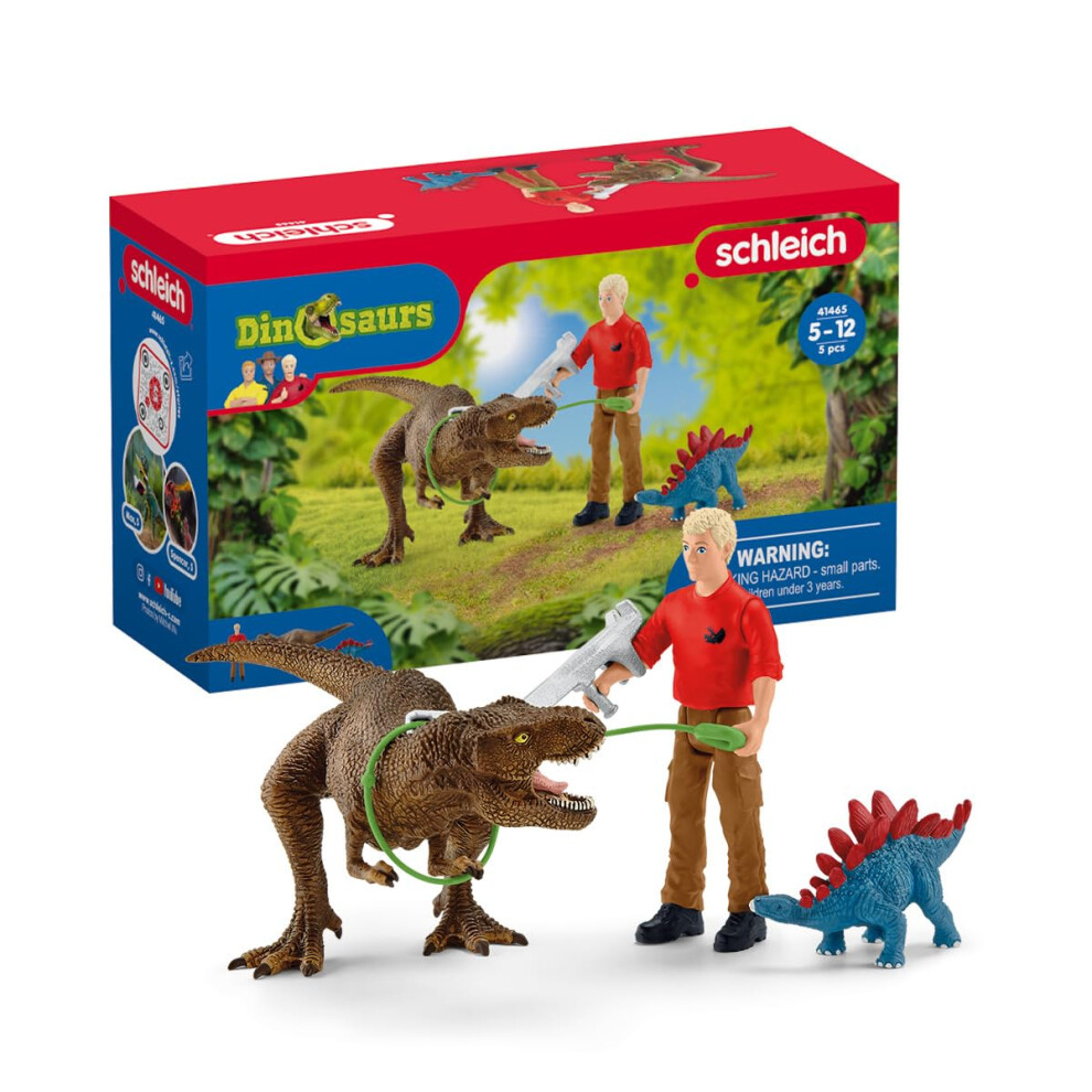 Schleich Dinosaurs  Dinosaur Toys for Kids  Tyrannosaurus Rex Attack 5