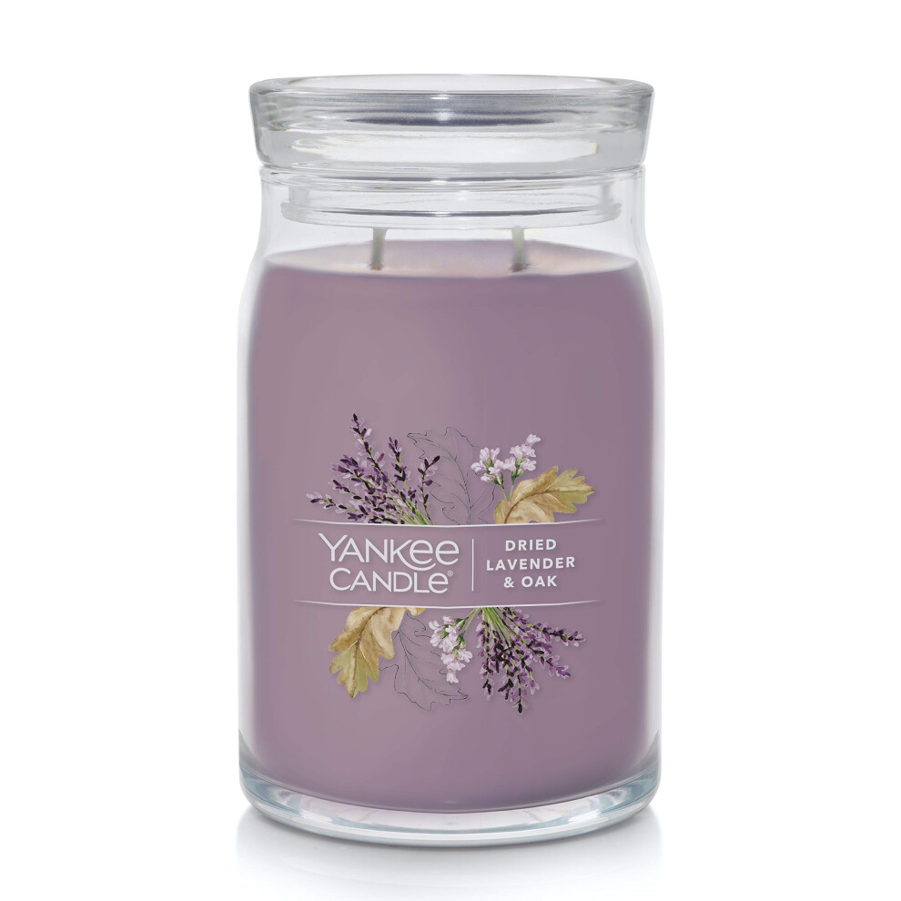 Yankee candle Dried Lavender  Oak Scented  Signature 20oz Large Jar 2-