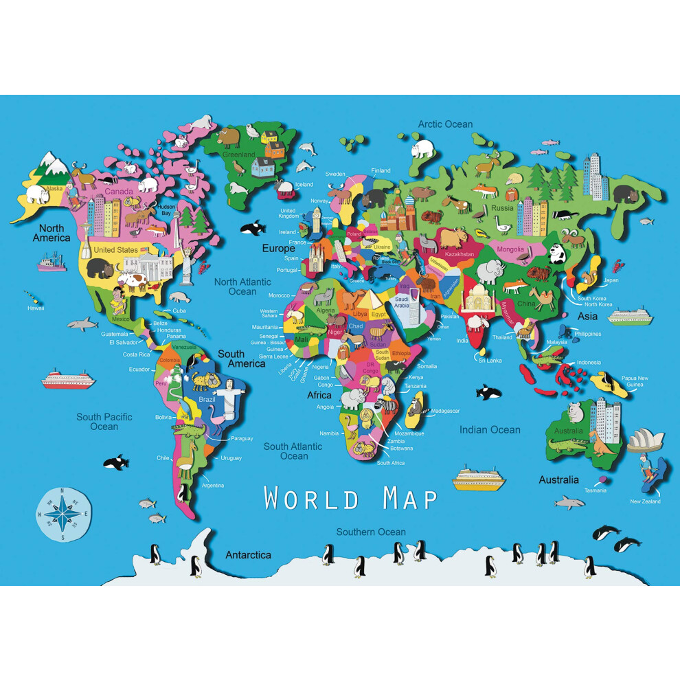 Ravensburger World Map 60 Piece Jigsaw Puzzle for Kids - Every Piece i