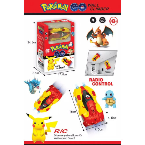 Pokemon Wall Climbing Remote Control RC Climber Floor Racing Stunt Car 1