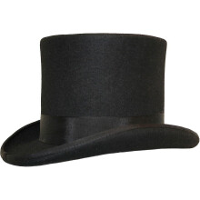 (Black, L) Hand Made Wool Top Hat Satin Lined Small To Xxl