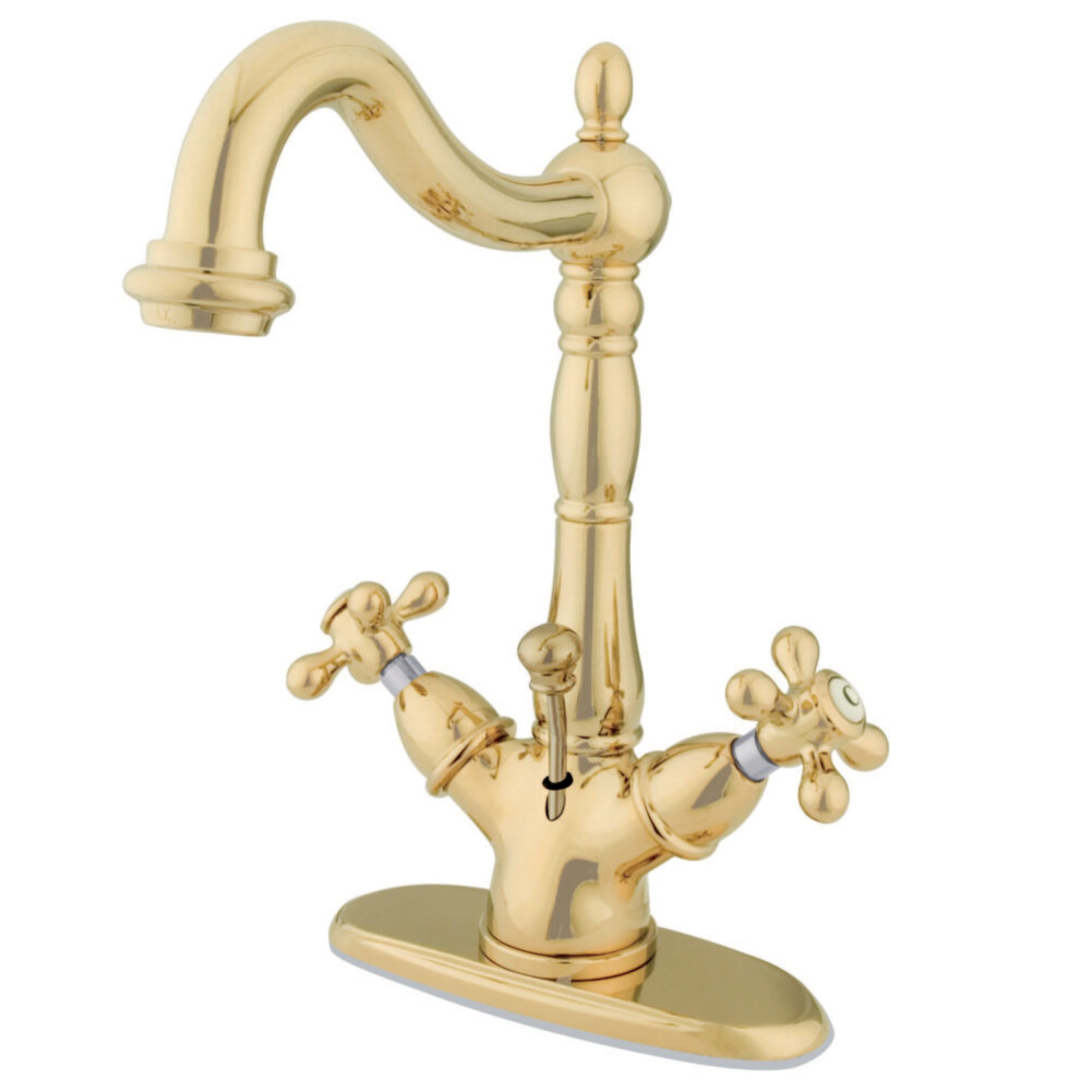 Kingston Brass KS1432AX Heritage Two-Handle Bathroom Faucet with Brass