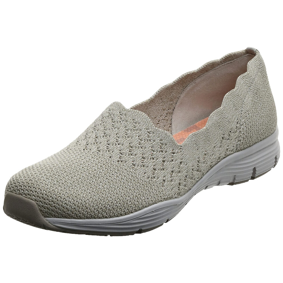 Skechers Women's Seager-Stat-Scalloped Collar  Engineered Skech-Knit S