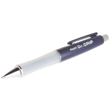 PILOT Dr. Grip Fyllbar & Retraktabel Kulspetspenna, Medium, Marinblå, Blått Bläck, En Penna (36101)