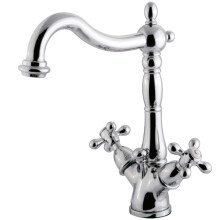 Kingston Brass KS1431AX Heritage Zweigriff-Badezimmerarmatur mit Messing