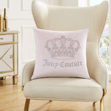 Juicy Couture - Decoratieve Accent Kussen, Fluwelen Rhinestone Kroon, Premium Omkeerbaar Kussen, Woonkamer en Slaapkamer Decor, 20" x 20"