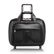 Serie R | CHICAGO | Zaino porta-laptop con ruote staccabile brevettato in nylon da 17 pollici con valigetta rimovibile - Nero