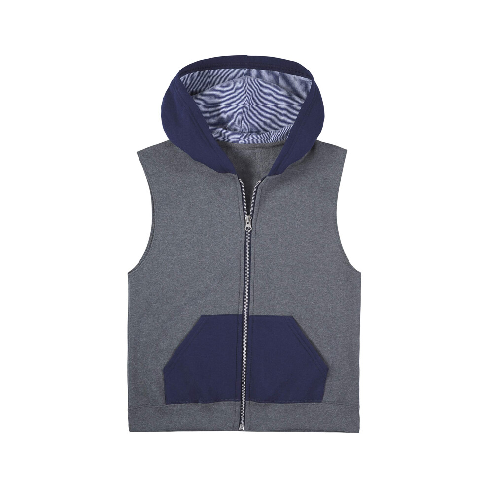 Fruit of the Loom Boys' Fleece Full Zip Sleeveless Vest  Charcoal Heat