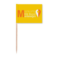 Montenegro Geography Coordinates Trave Toothpick Flags Marker Topper Party Decoration