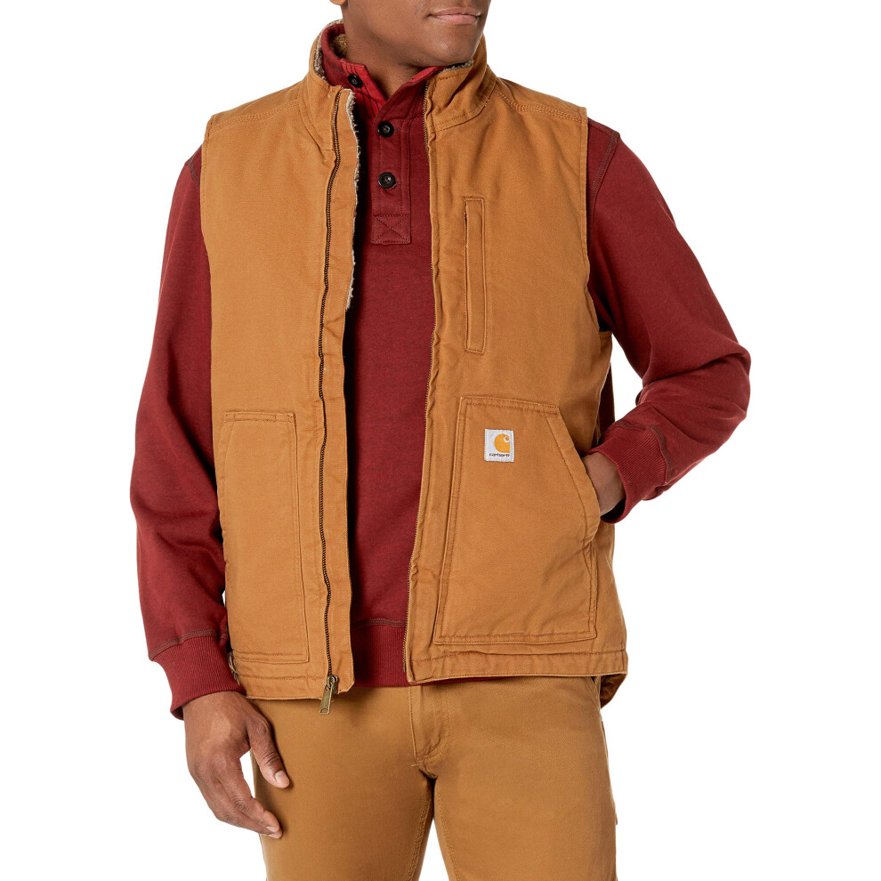 carhartt mens Sherpa Lined Mock-neck Vest (Big & Tall) Work Utility Ou