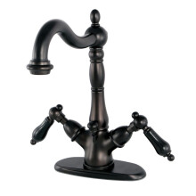 Kingston Brass KS1435PKL Duchess Zweigriff-Badezimmerarmatur mit Messing