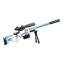 (Blue) Brand New Toy Soft Bullet Guns Pistols 98k Awm Model Foam Darts, Shell Ejecting Foam Blaster