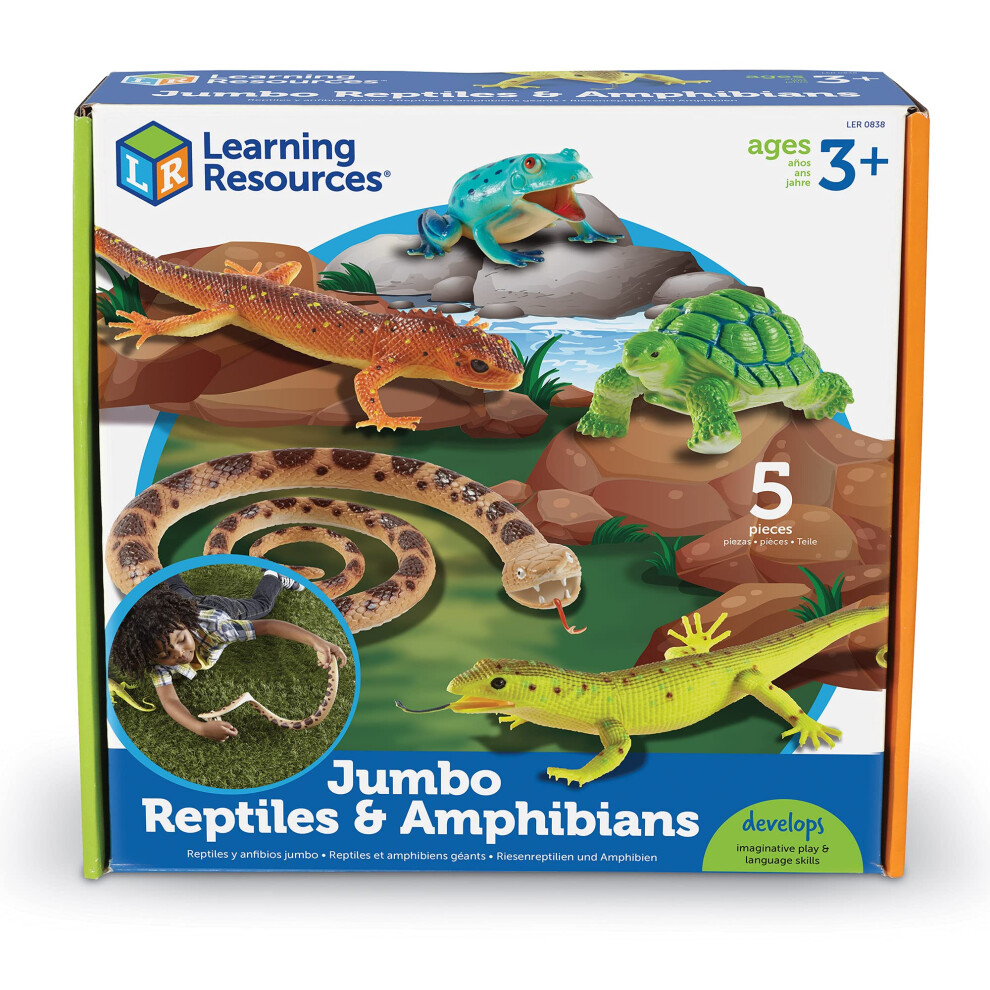 Learning Resources Jumbo Reptiles & Amphibians  Tortoise  Gecko  Snake