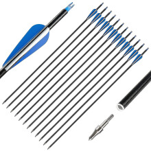 12pcs 31nch Archery Fiberglass Arrows Spine 500 Adjustable Nock With Replacement Screw-in Arrowheads For Target Practice Hunting Compound And Recurve