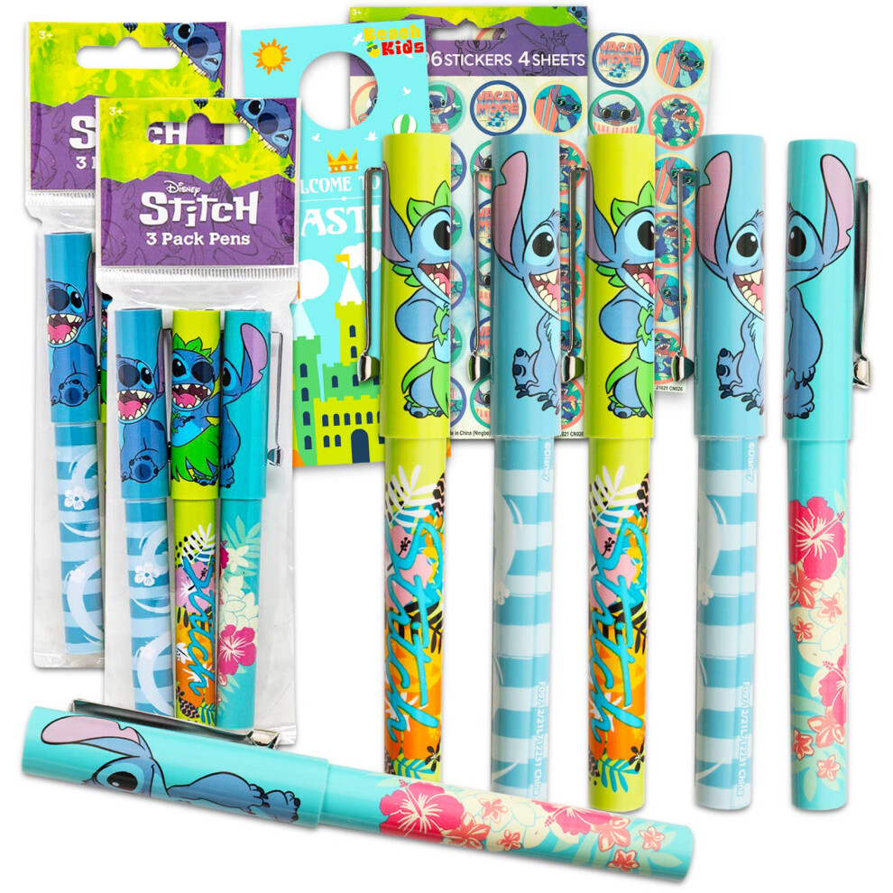 Disney Stitch Party Supplies Bundle 6 Pack Pens with Stitch Tattoos fo