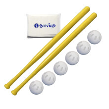 Paquete de 6 pelotas de b   isbol WIFFLE Ball de tama   o oficial y 2 bates Wiffle Ball de 32 unidades. Incluye paquete de pa   uelos NOIS.
