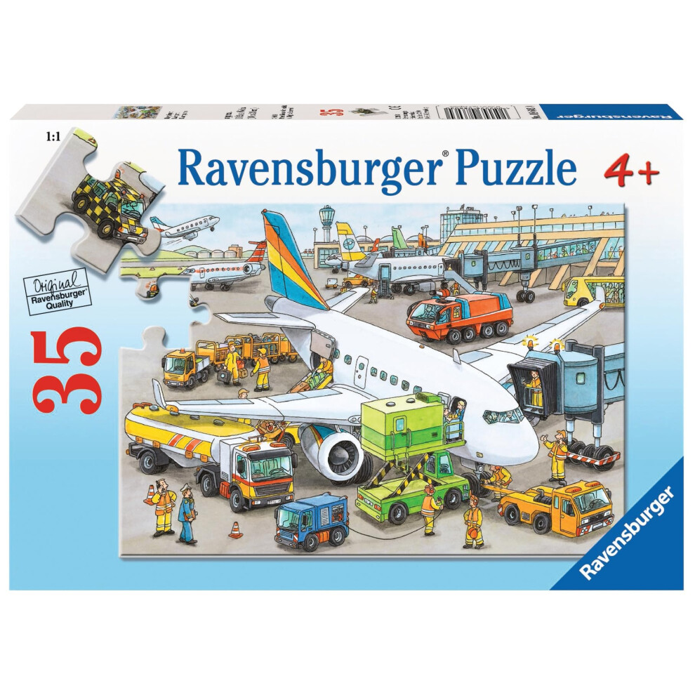 Ravensburger Busy Airport - 35 Piece Jigsaw Puzzle for Kids - Every Pi