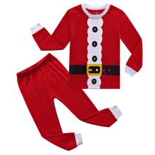 RKOIAN Kinderweihnacht Pyjama Sets 100% Baumwolle Schlafanzug (4T, Rot/Weihnachten)