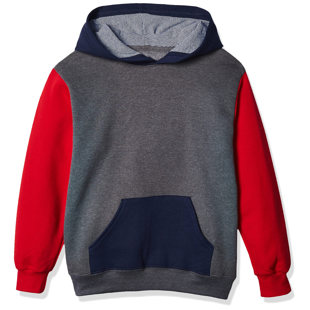 Fruit of the Loom Boys' Fleece Hoodie Sweatshirt  Charcoal Heather/Tru