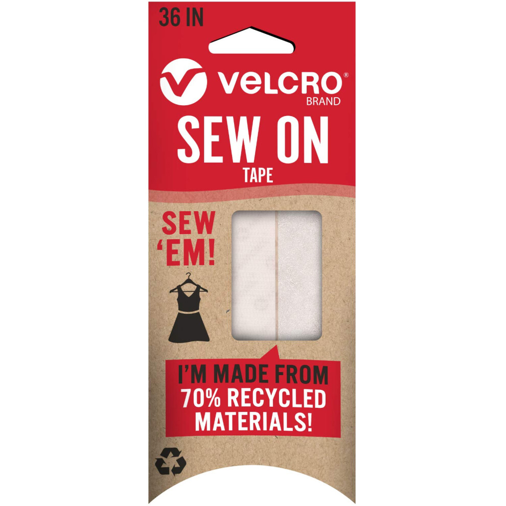 VELcRO Brand EcO collection Sew On Tape 36in x 34in  Sustainable 70 Re