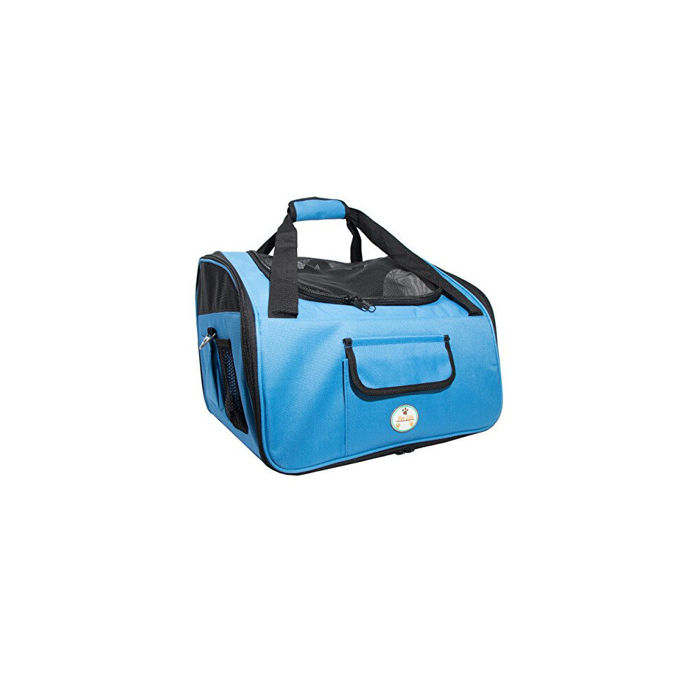 PET LIFE     Ultra-Lock     Si   ge auto pliable pour chien, cage de transport, s   curit   , pliable, taille unique, bleu ciel