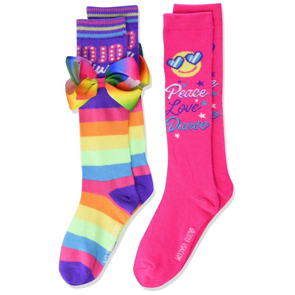 JoJo Siwa girls Jojo Siwa 2 Pack Knee High Casual Sock  Rainbow Multi